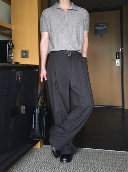 Flow Belted Wide-Leg Trousers