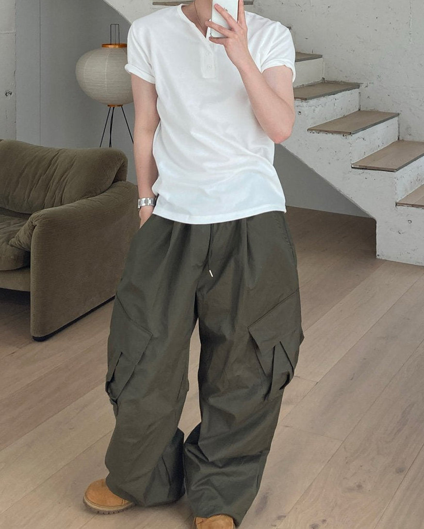 Pigment-Washed Nylon Shirt Jacket