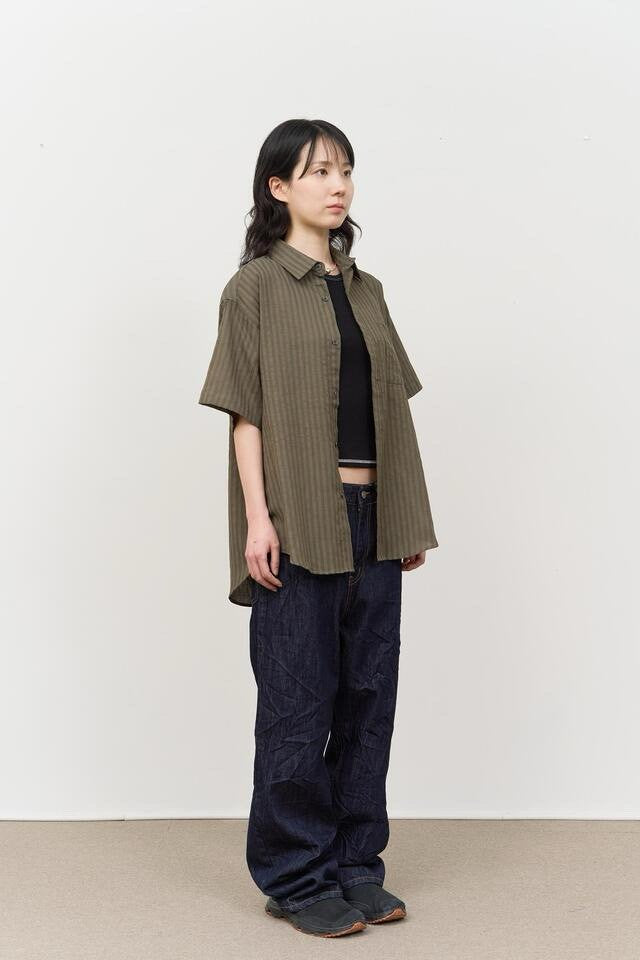 Striped Open-Collar Shirt