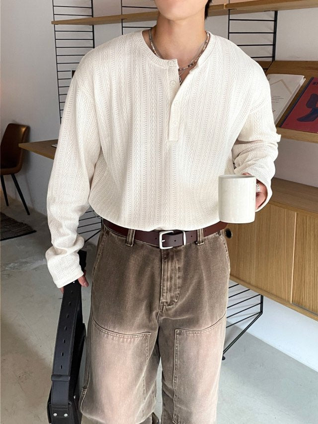 Need Textured Henley Long Sleeve