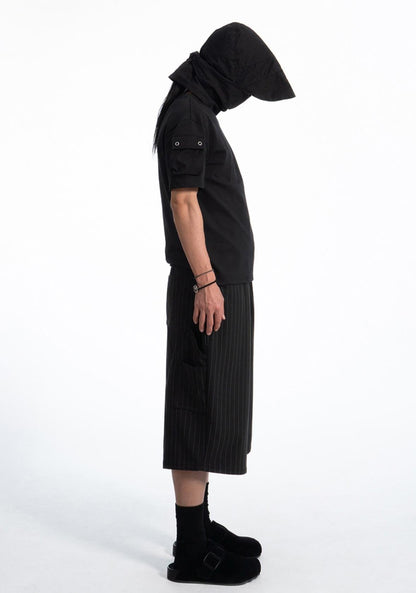 Pinstripe Wide Long Shorts