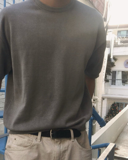 Pigment-Dyed Cotton Knit Tee