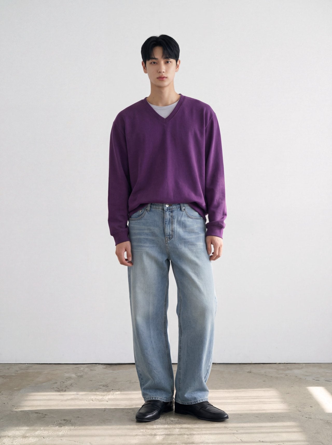 Layered V-Neck Long Sleeve Tee