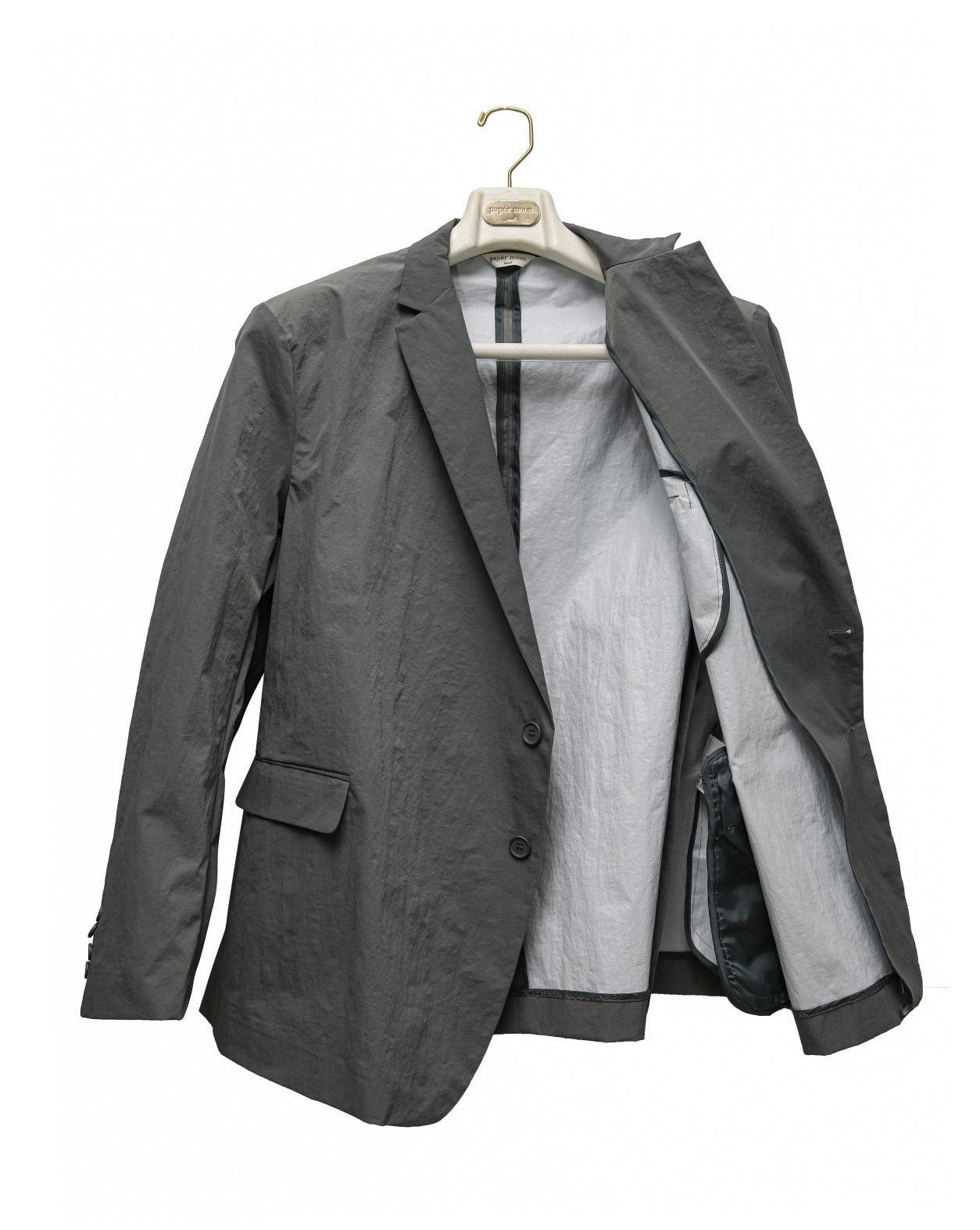 【PAPERMOON 페이퍼 문】SS / Oversized Back Side Slit Nylon Twill Blazer