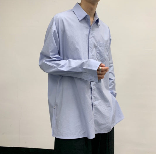 Pigment-Washed Nylon Shirt Jacket