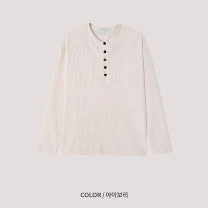 Soft Rib Henley Neck Knit