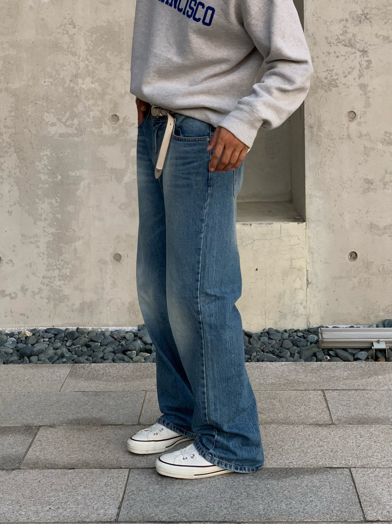 Washed Wide Denim Pants