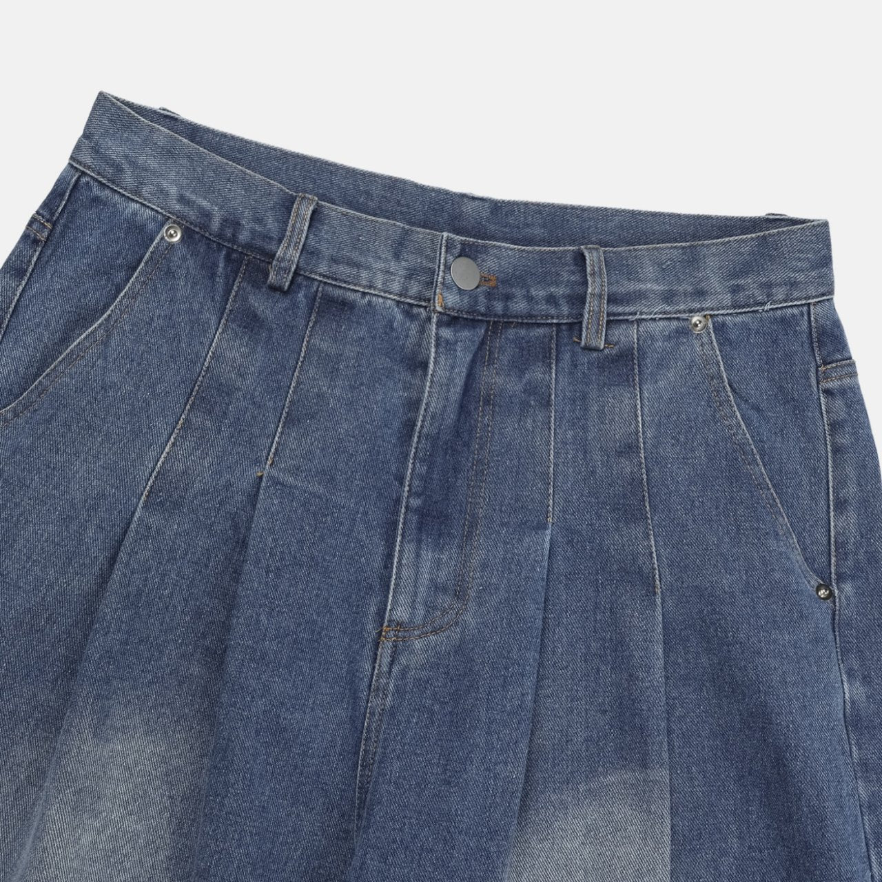 Rise Two-Tuck Wide Jeans