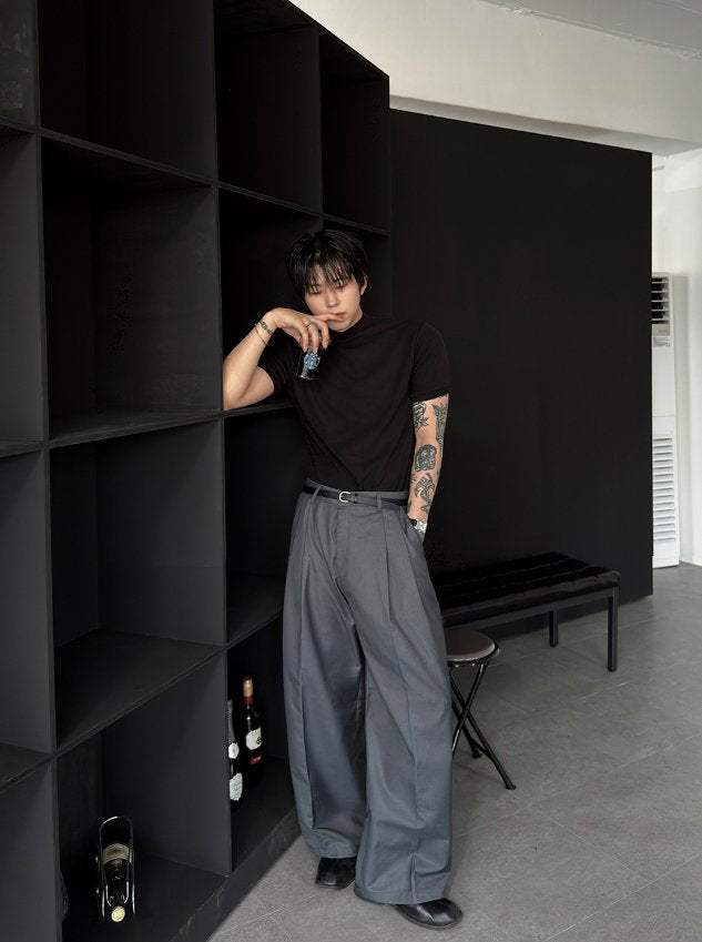 Two-Tuck Balloon Wide Slacks
