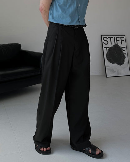 Two-Tuck Balloon Wide Slacks