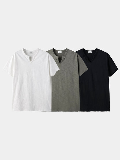 Rough Slub Skip Neck Tee