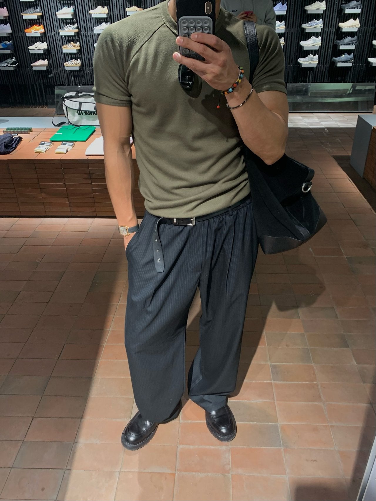 Bell Stripe Banding Pants