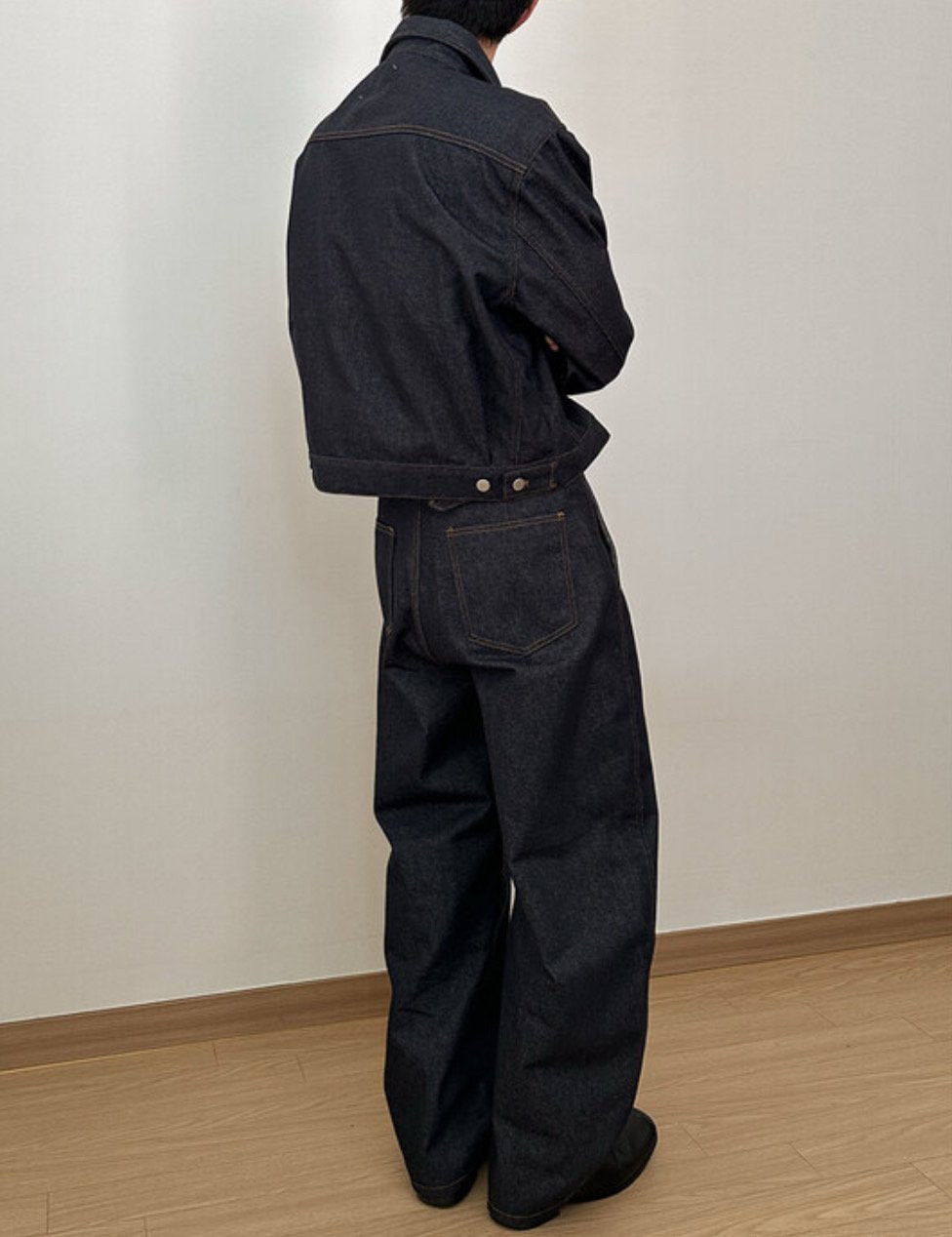 Non-Fading Cropped Denim Set