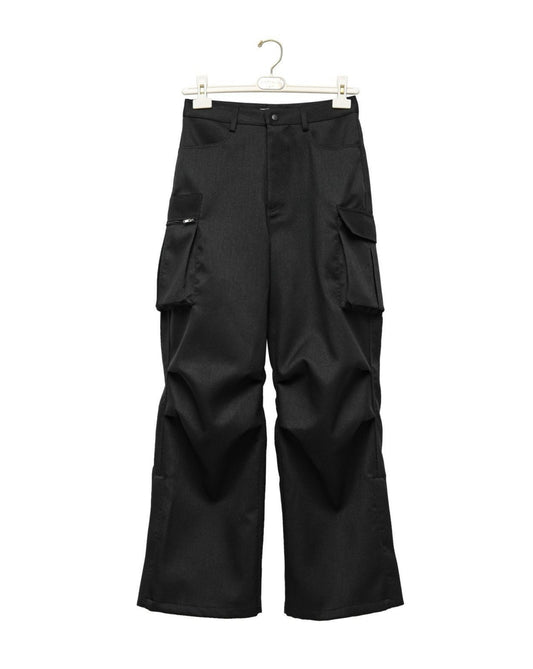 [Ready to ship] [PAPERMOON] AW / LUX Heavy Texture Wide Cargo Trousers