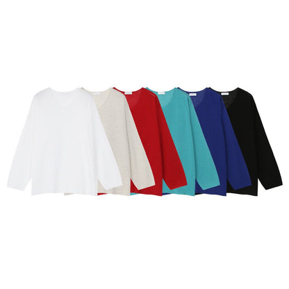 Slick V-Neck Linen Knit