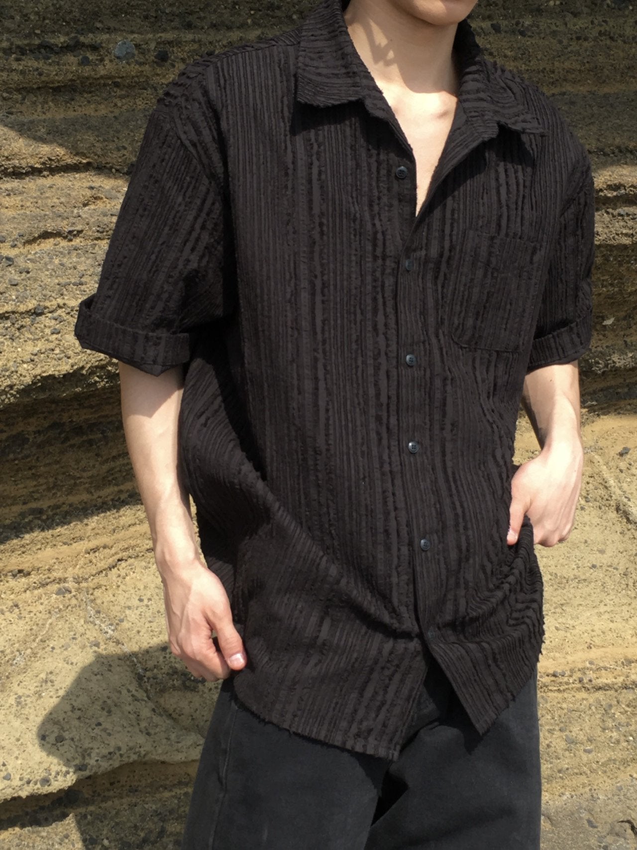 Linen Cutoff Shirt