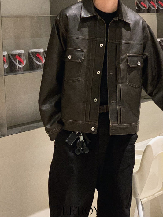 Hope Leather Trucker Jacket