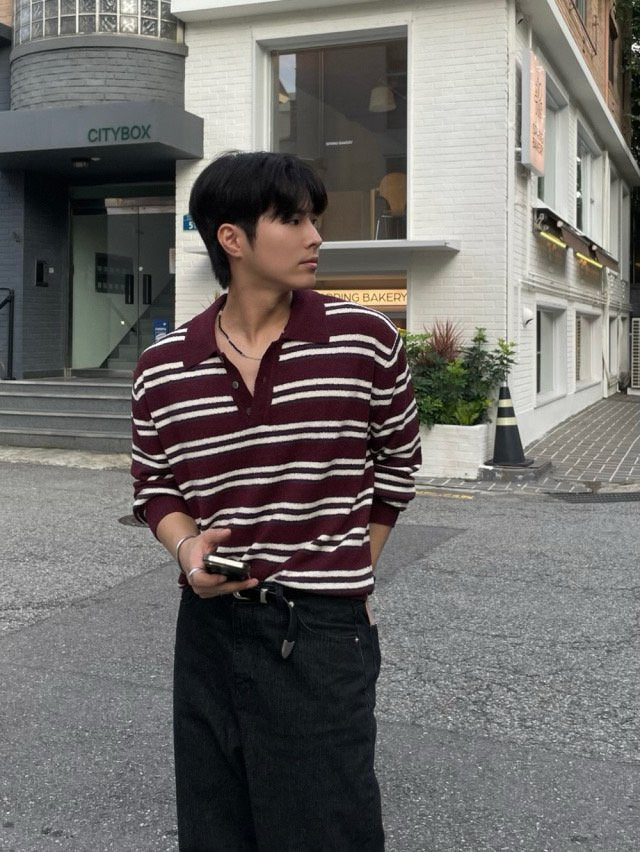 Lora Bouclé Stripe Collar Knit