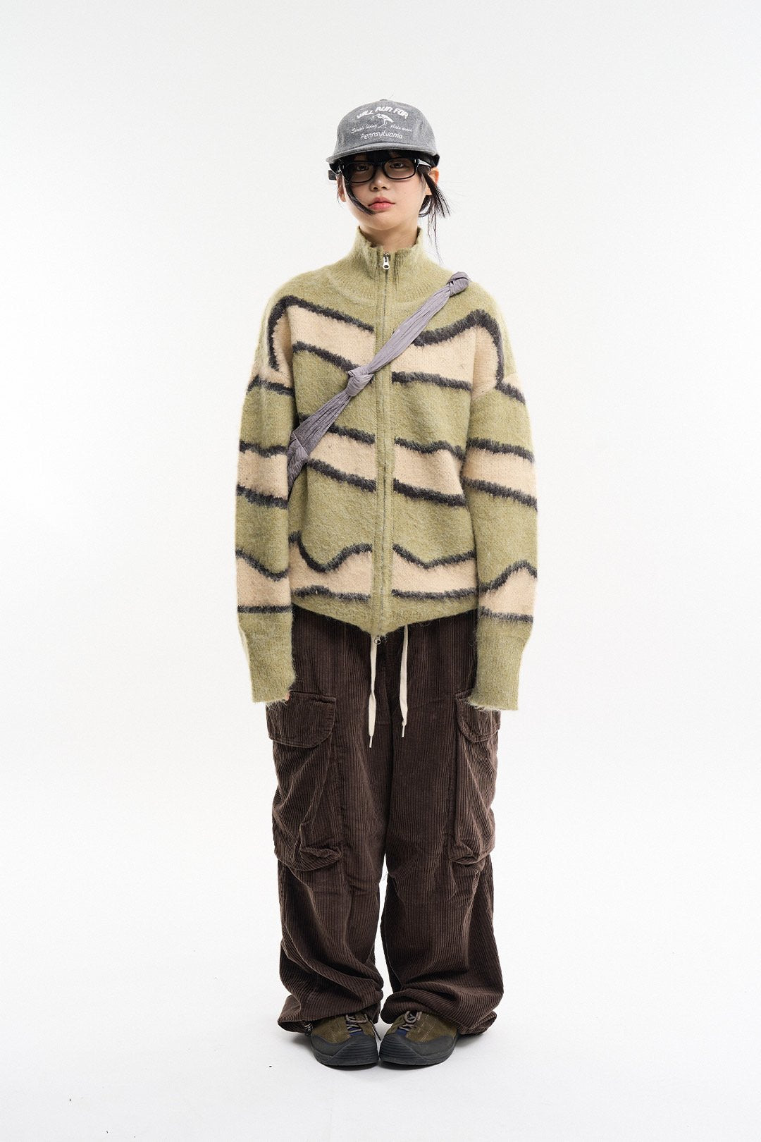 Wave Stripe Zip-Up Knit – WooStore