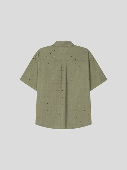 Orbit Eyelet Crop Shirt