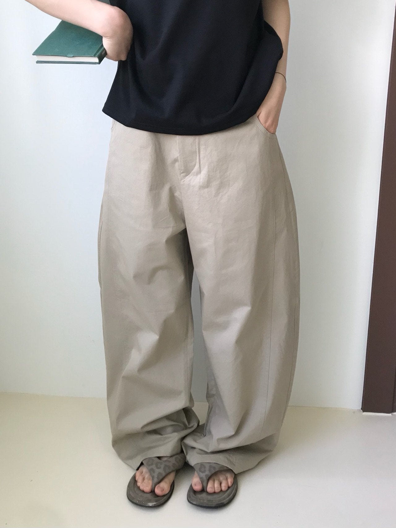 Soft Curve Wide Cotton Pants