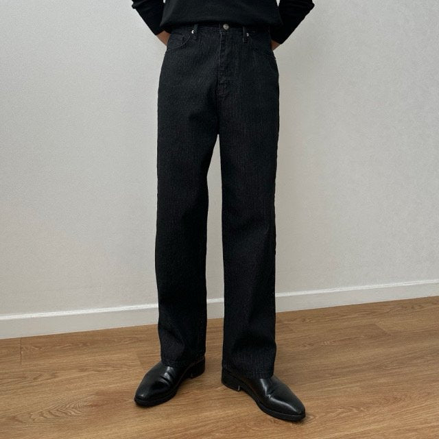 Chief Stripe Wide Denim Pants