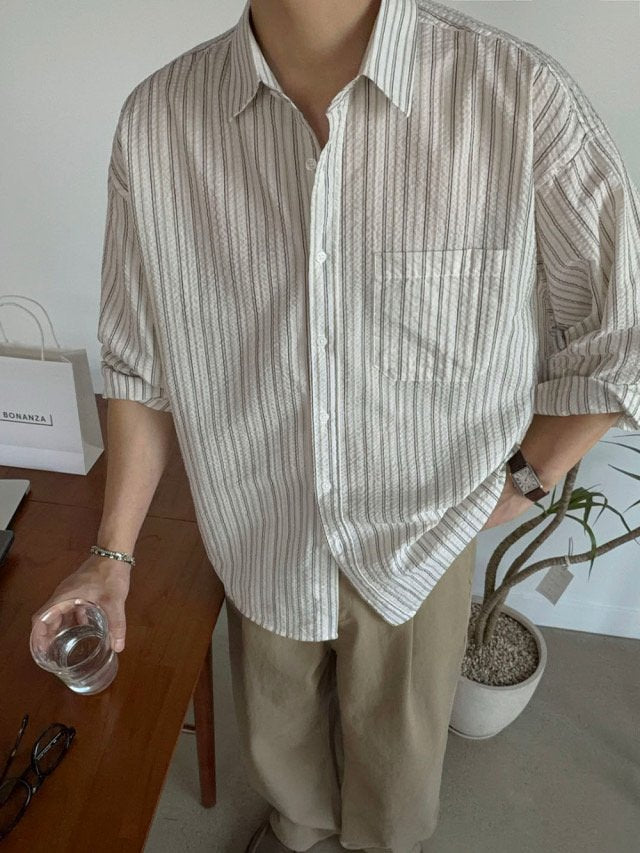 Rough Stripe Oversized Shirt