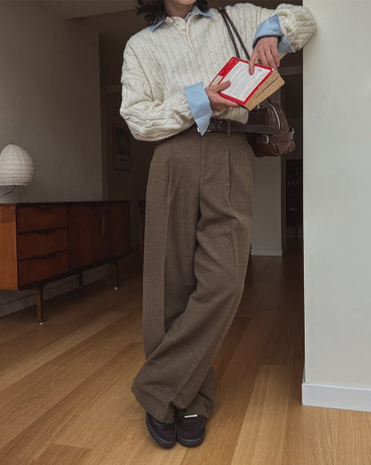 Bound Wool Slacks