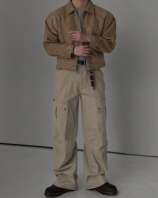 Folk Collar Suede Jacket