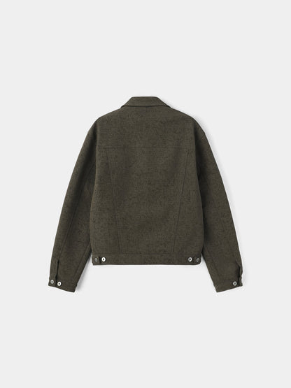Moss Rivet Leather Trucker Jacket