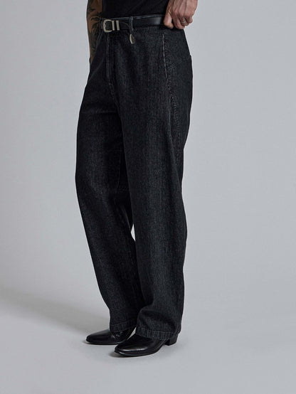 Stripe Denim Curve Pants