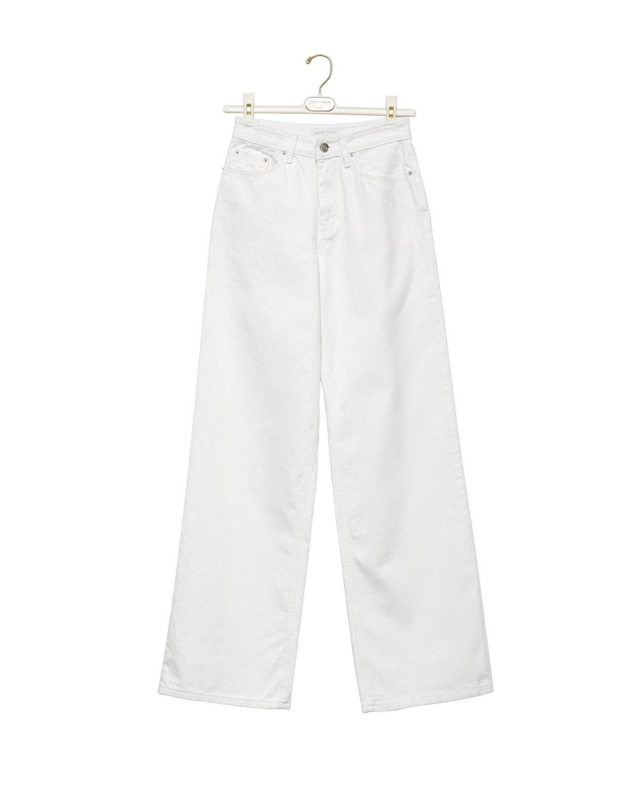 [PAPERMOON] SS / High Rise Wide Leg White Denim Pants