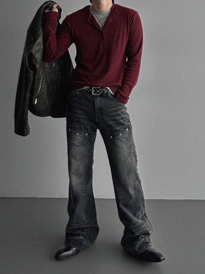 Layered Henryneck T-shirt
