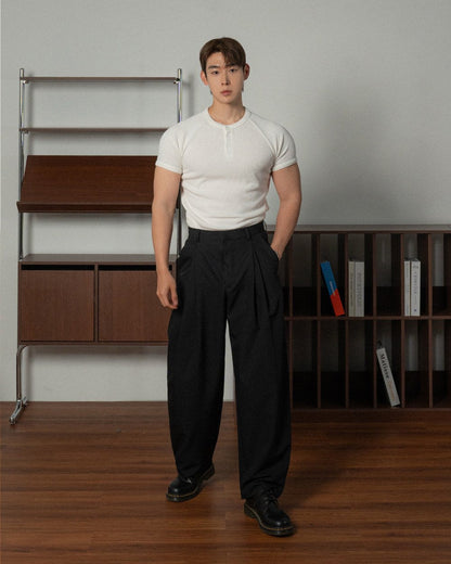 Fly Two-Tuck Wide Slacks