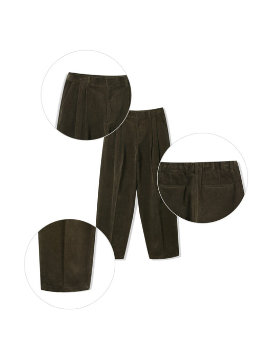 Heavy Corduroy Wide Tuck Pants
