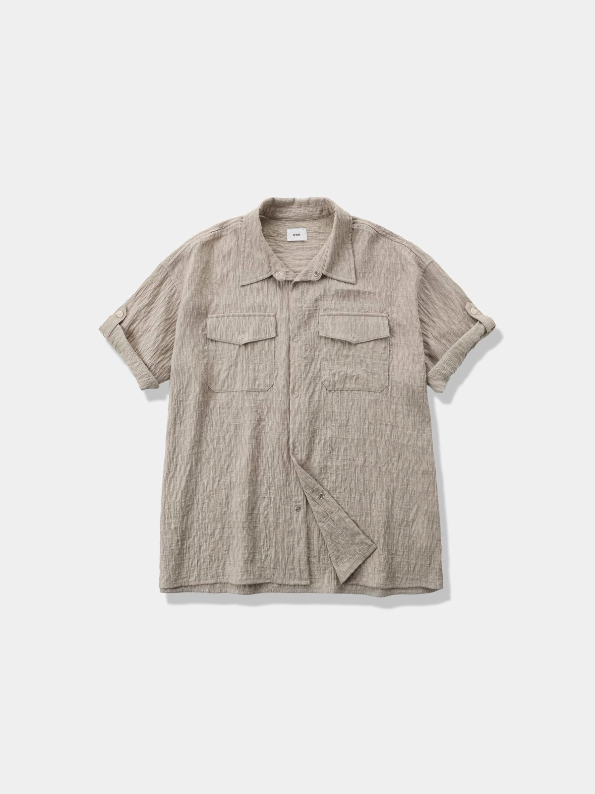 Pigment-Washed Nylon Shirt Jacket