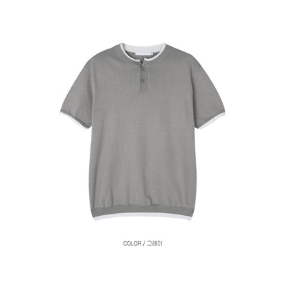 Trim Henley Knit