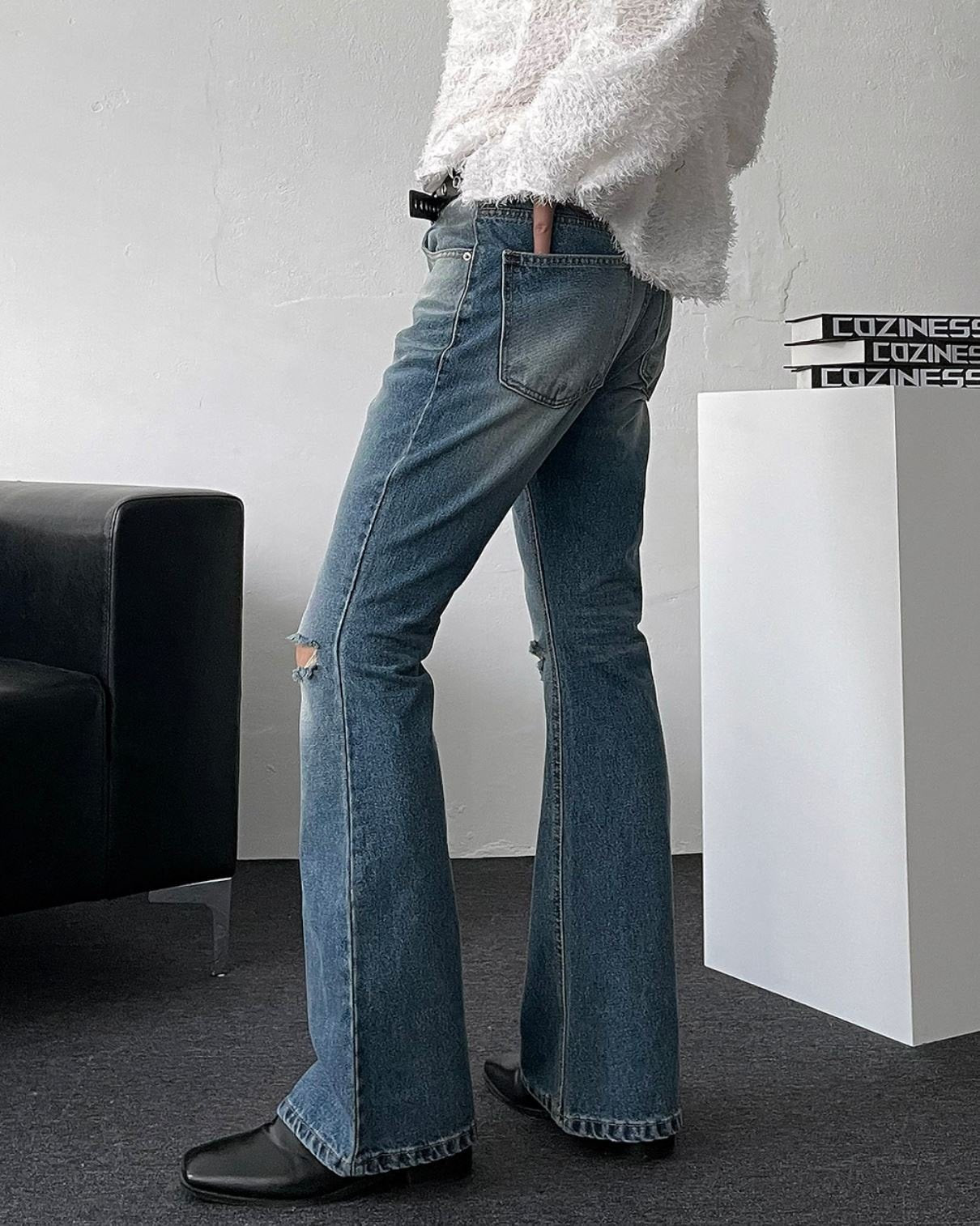 Distressed Flare Jeans