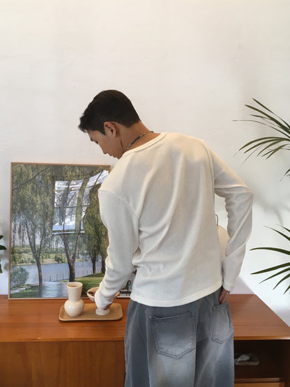 Soft Waffle Henley Long Sleeve
