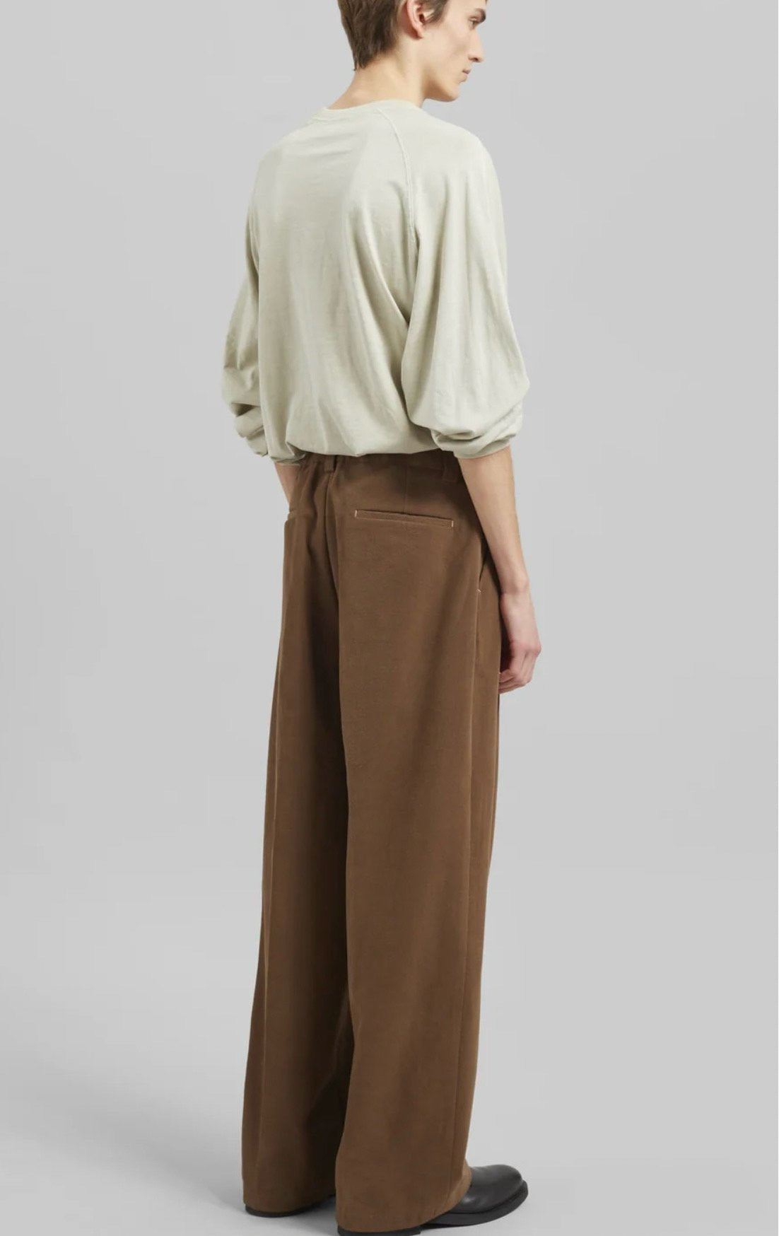 Brushed Twill Tuck Wide Pants – WooStore