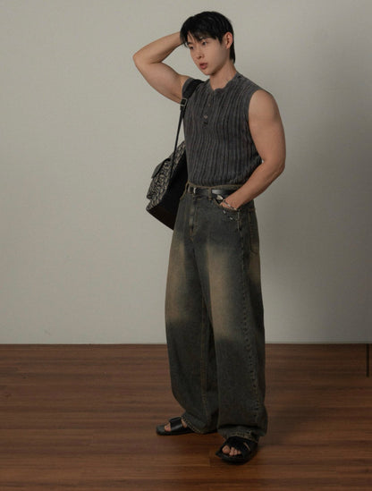 Coil Sand Wide Denim Pants