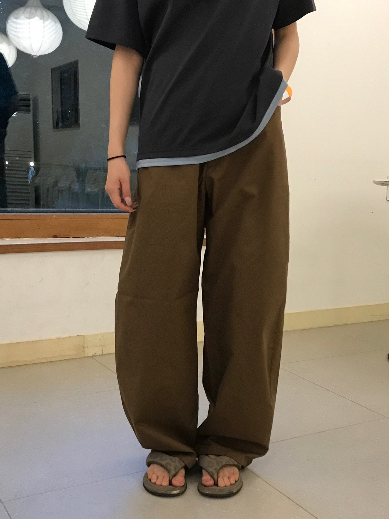 Volume Curve Cotton Balloon Pants