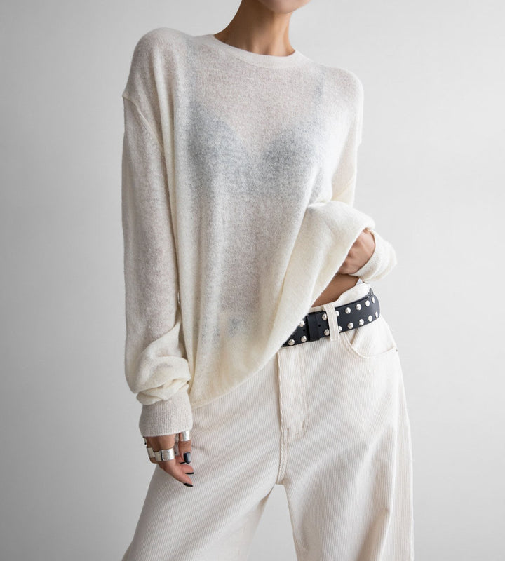 【PAPERMOON ペーパームーン】AW / Oversized Baby Alpaca Sheer Knit