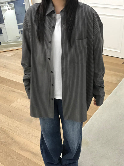 Pigment-Washed Nylon Shirt Jacket