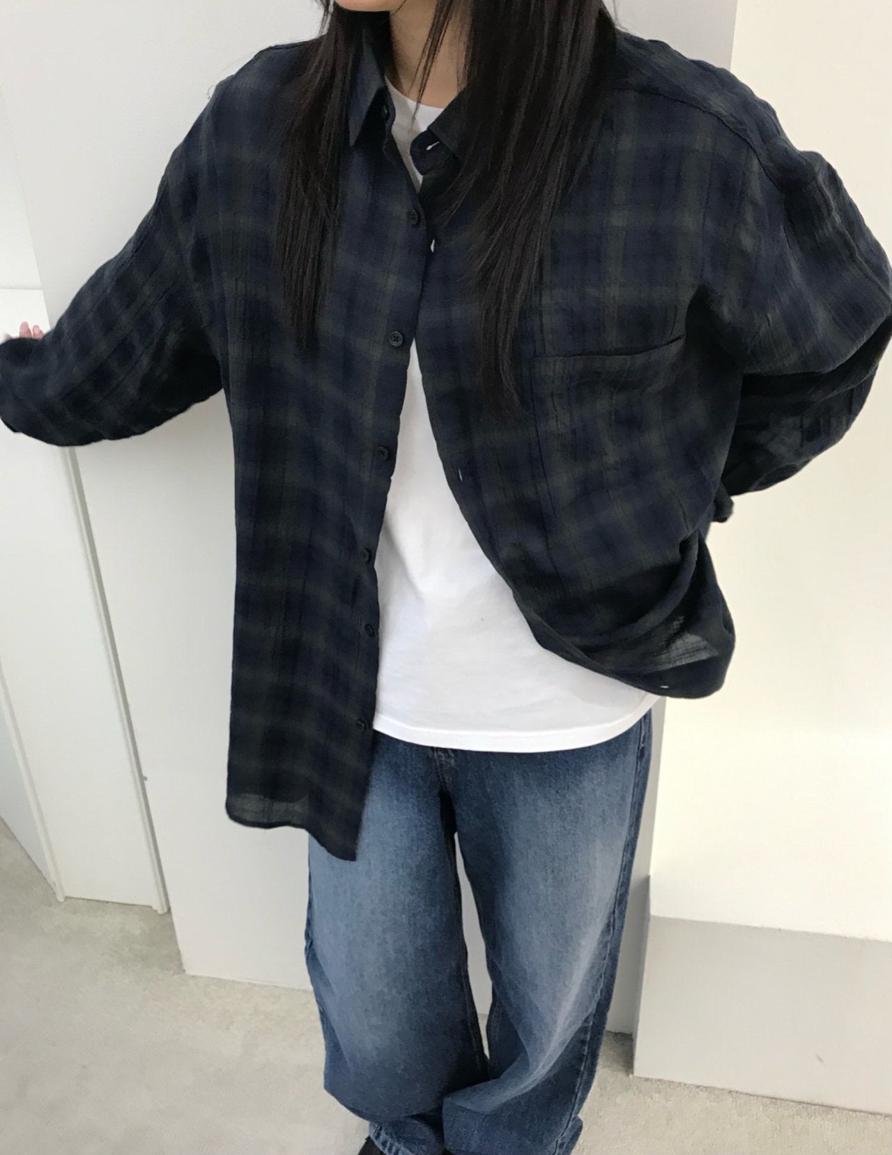 Pigment-Washed Nylon Shirt Jacket