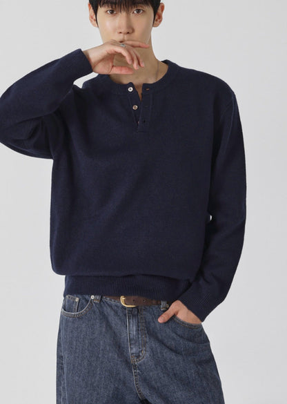 Ness Daily Henley Neck Knit