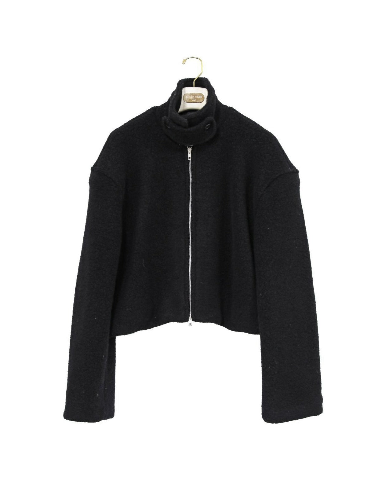 [Ready to ship] [PAPERMOON Paper Moon] AW / Bouclé Alpaca Blend Wool Cropped Two Way Zipped Jacket