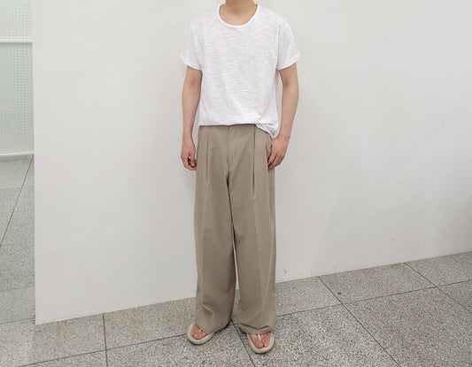 Slub U-Neck T-Shirt