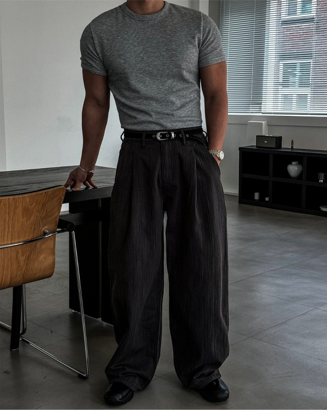 Puckered Wide Pants