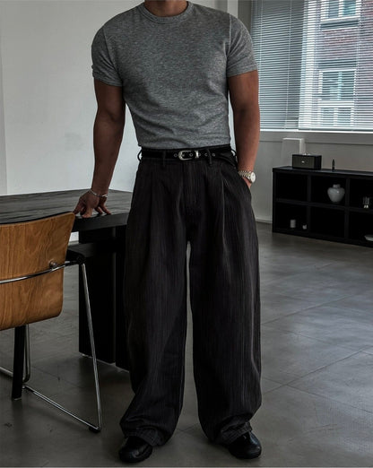 Rain Stripe Wide Pants